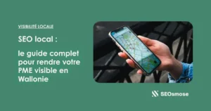 Smartphone affichant une carte de quartier, illustration du SEO local pour une PME en Wallonie